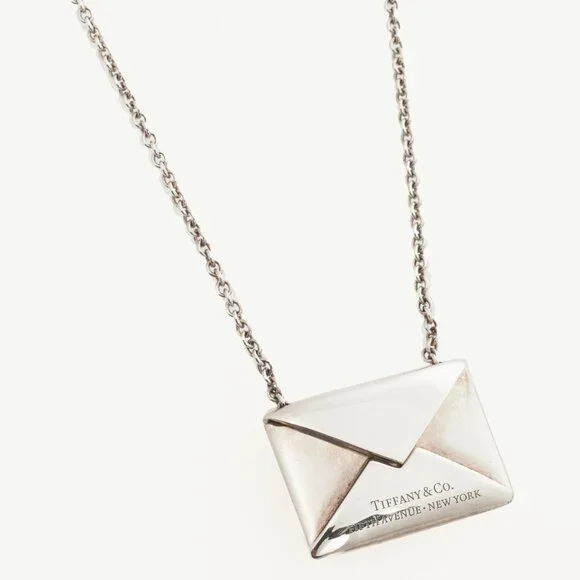 Tiffany & Co. Sweet Nothings Sterling Silver Envelope Pendant Necklace - Picture 2 of 5